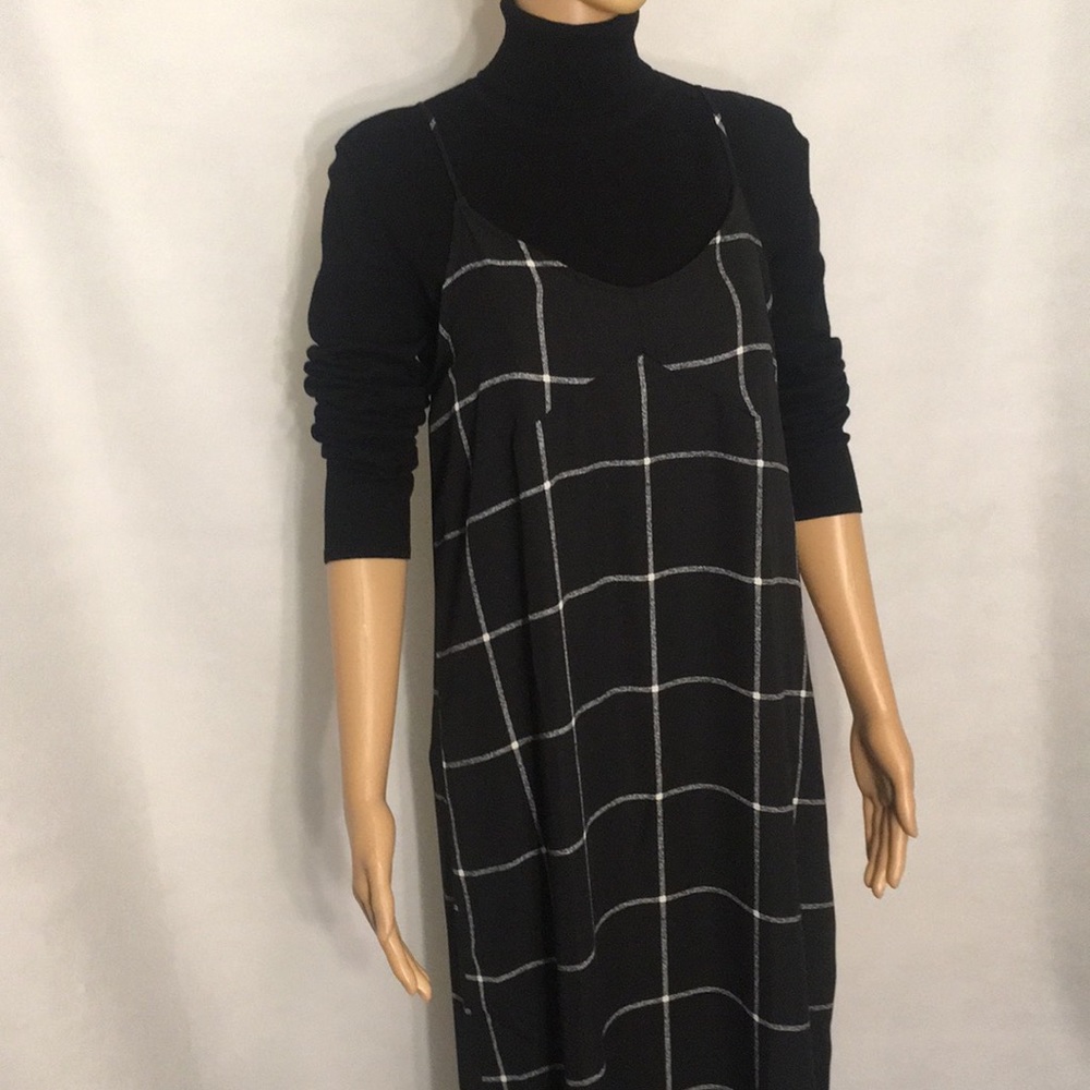 NWT Gilli  Maxi Checked Dress / Jumper w/Side Slit - Picture 2 of 16